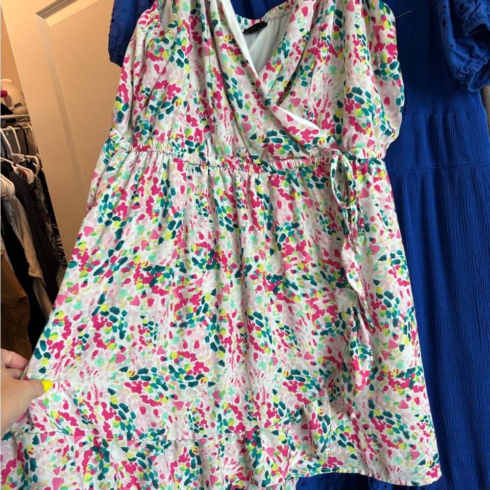 Torrid Pink and Green Casual Romper